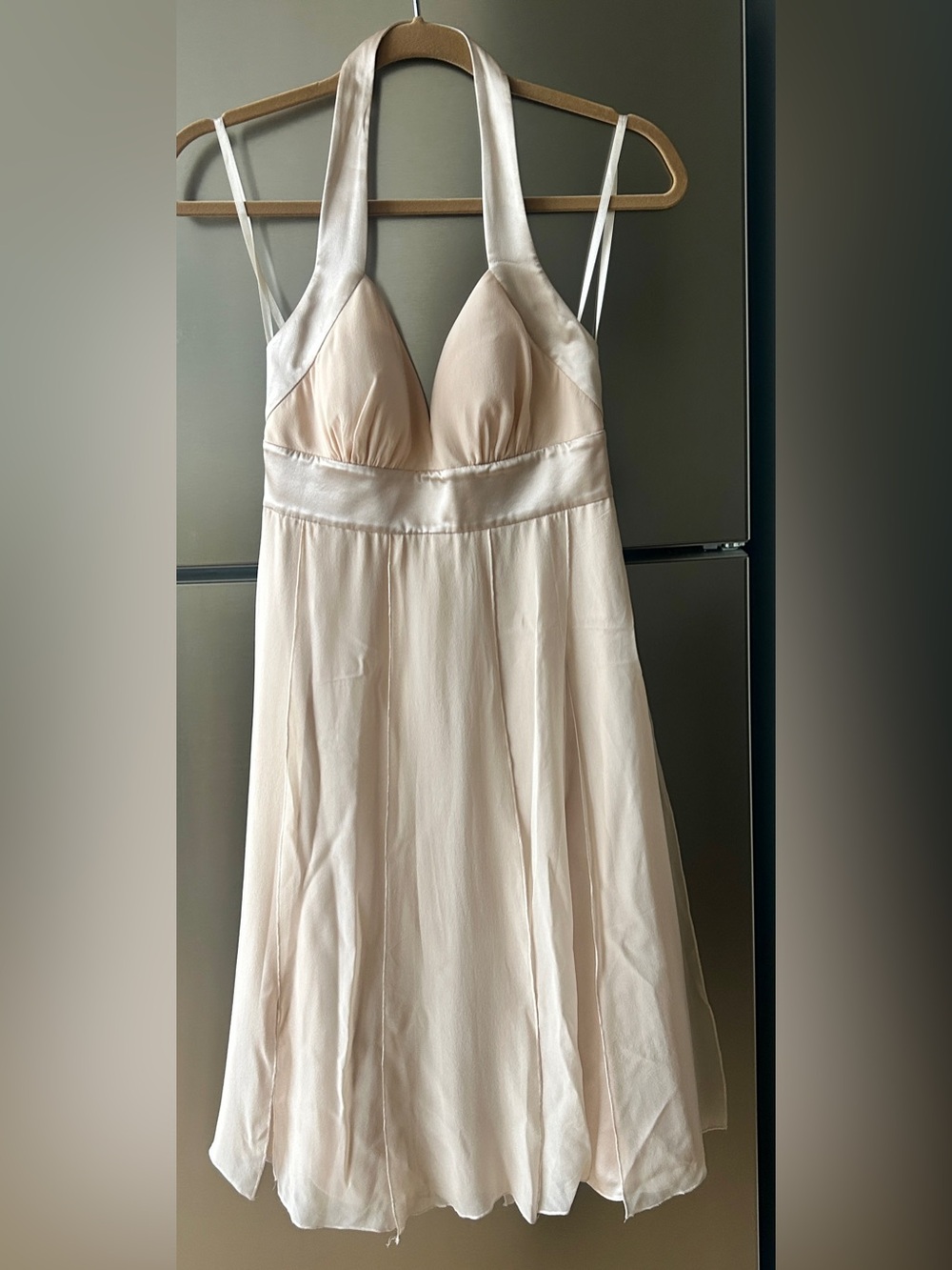 BCBG Paris Silk Halter Dress Blush Pink Size 2 Flowing Feminine